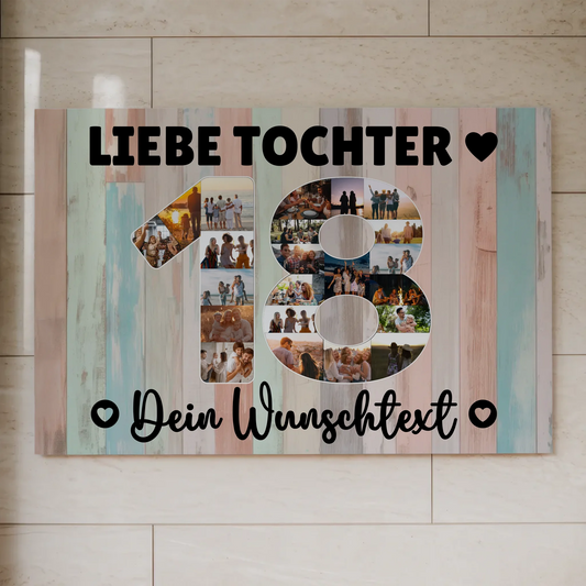 Magnet Wandbild mit Unterschriften 18 Geburtstag Tochter