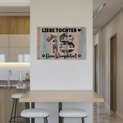 Magnet Wandbild mit Unterschriften 18 Geburtstag Tochter