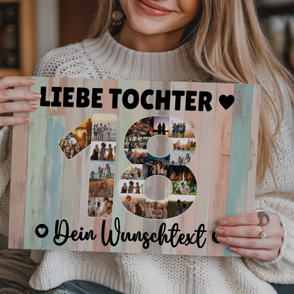 Magnet Wandbild mit Unterschriften 18 Geburtstag Tochter