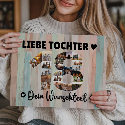 Magnet Wandbild mit Unterschriften 18 Geburtstag Tochter