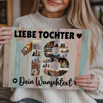 Magnet Wandbild mit Unterschriften 18 Geburtstag Tochter