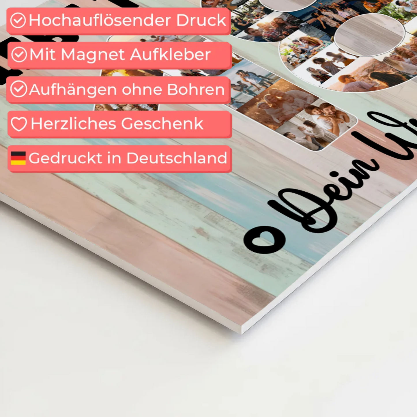 Magnet Wandbild mit Unterschriften 18 Geburtstag Tochter