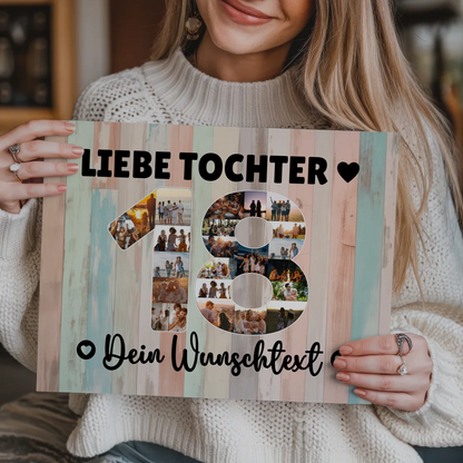 Magnet Wandbild mit Unterschriften 18 Geburtstag Tochter