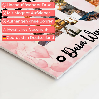 Magnetisches Fotoboard mit Unterschriften 40 Geburtstag Schwester