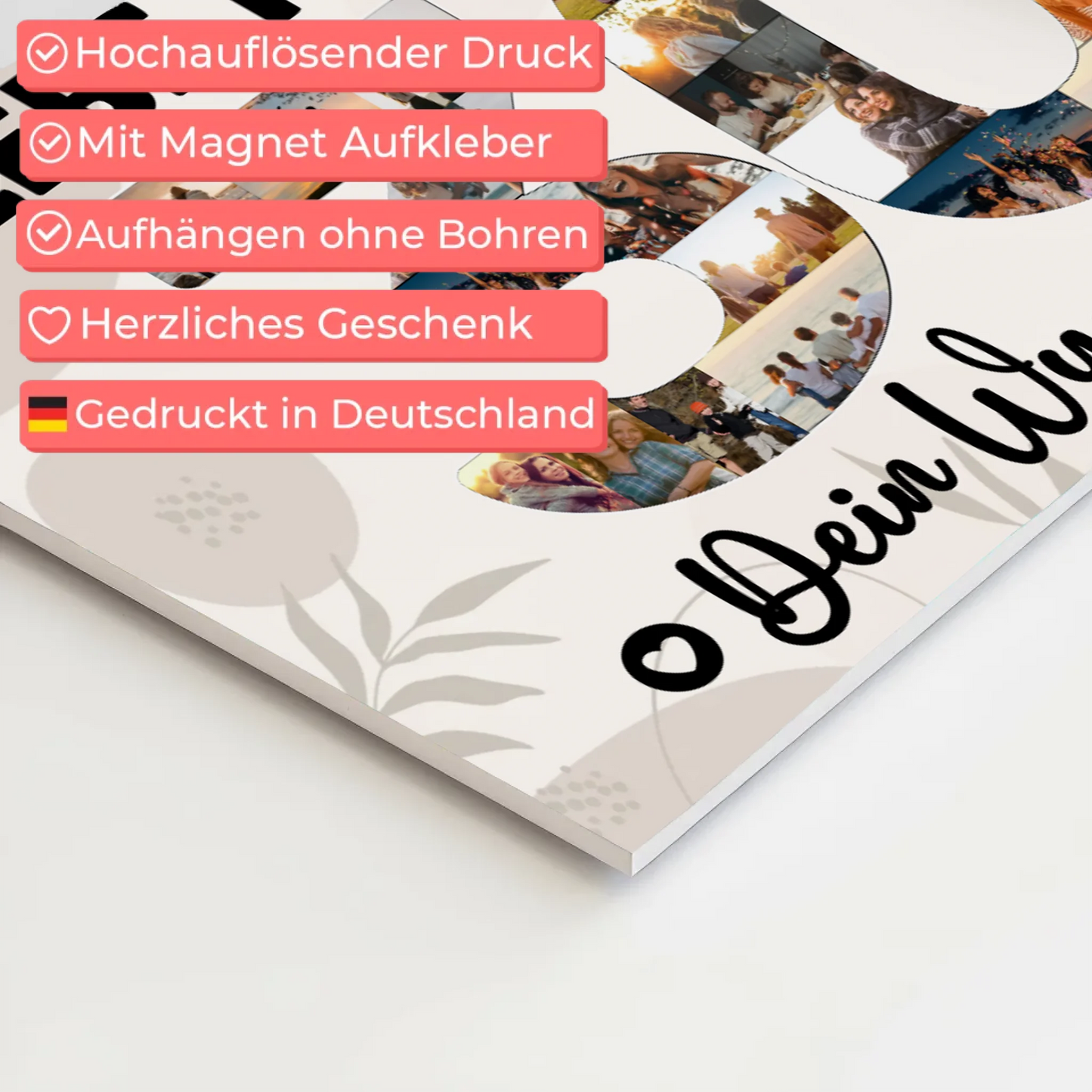 Fotoboard Magnet Poster mit Unterschriften 30 Geburtstag Tochter