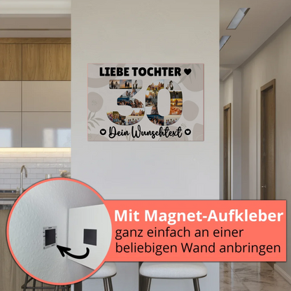 Fotoboard Magnet Poster mit Unterschriften 30 Geburtstag Tochter