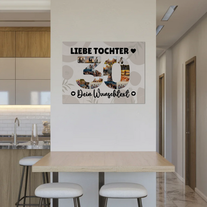 Fotoboard Magnet Poster mit Unterschriften 30 Geburtstag Tochter