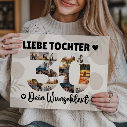 Fotoboard Magnet Poster mit Unterschriften 30 Geburtstag Tochter