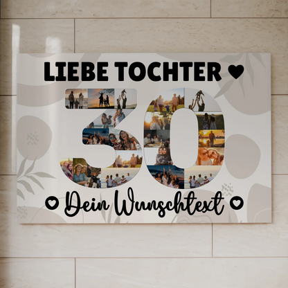 Fotoboard Magnet Poster mit Unterschriften 30 Geburtstag Tochter