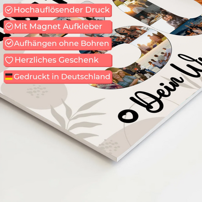 Fotoboard Magnet Poster mit Unterschriften 30 Geburtstag Tochter