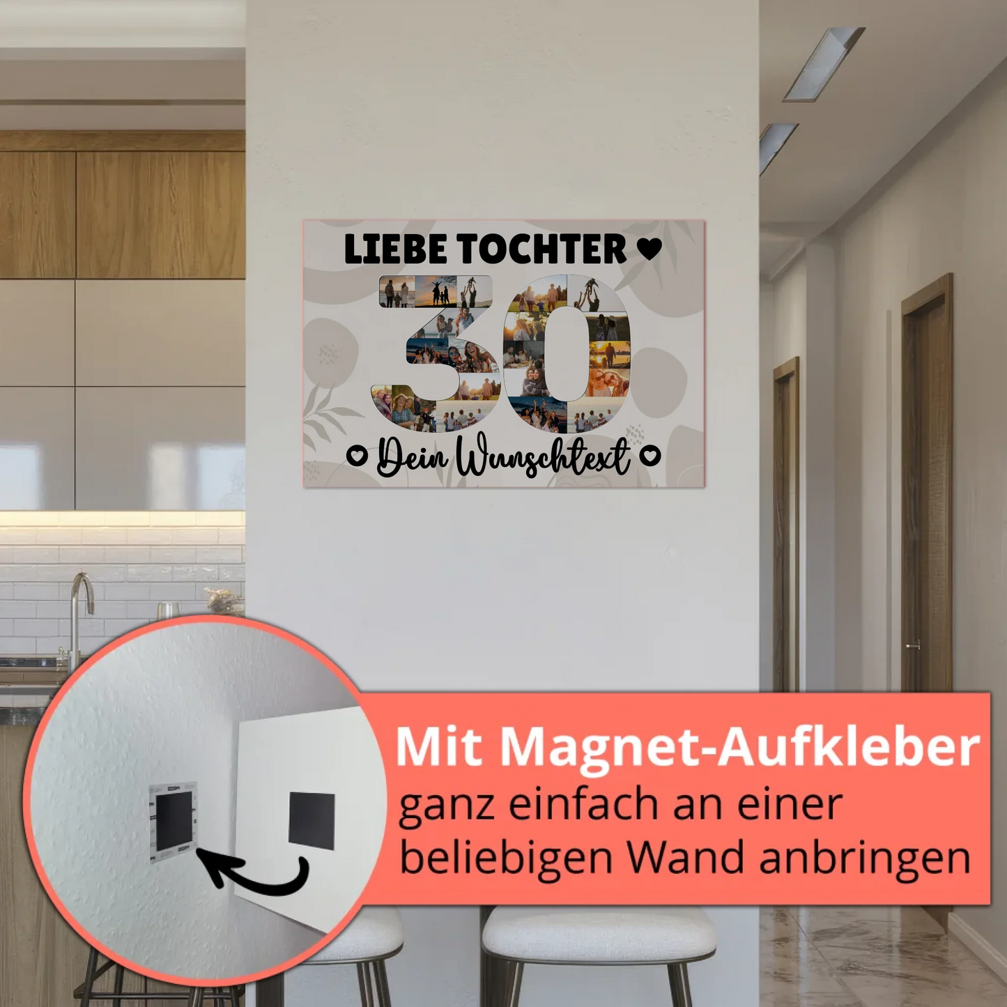Fotoboard Magnet Poster mit Unterschriften 30 Geburtstag Tochter