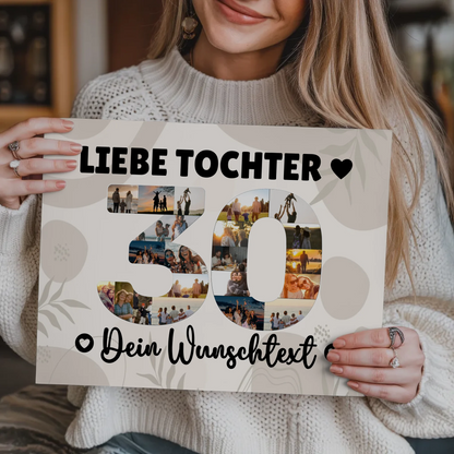 Fotoboard Magnet Poster mit Unterschriften 30 Geburtstag Tochter