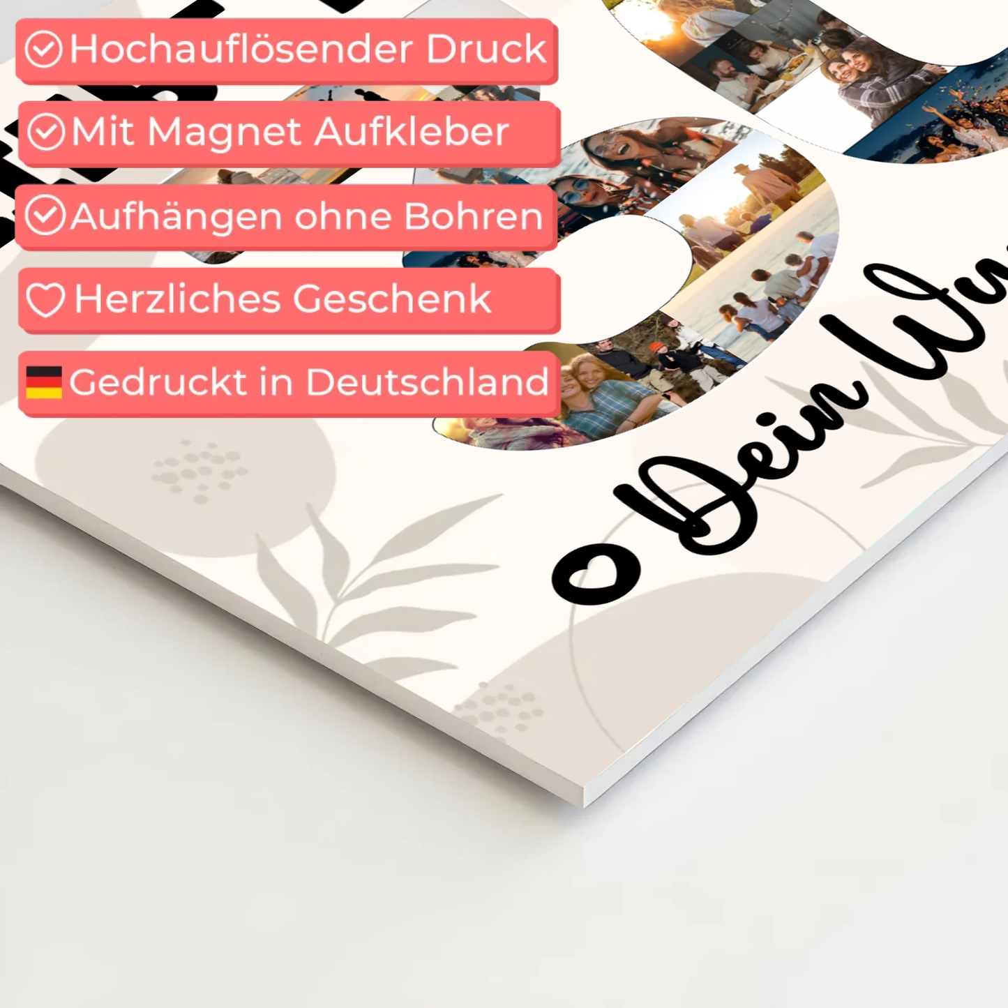 Fotoboard Magnet Poster mit Unterschriften 30 Geburtstag Tochter