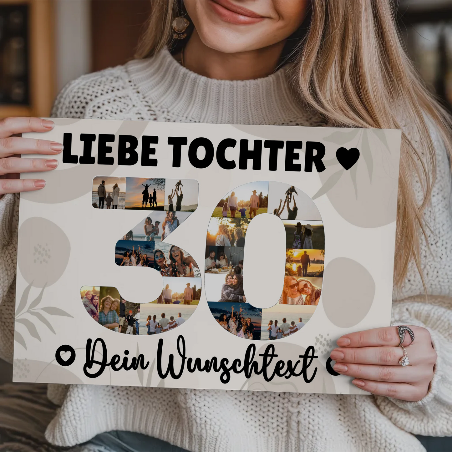 Fotoboard Magnet Poster mit Unterschriften 30 Geburtstag Tochter
