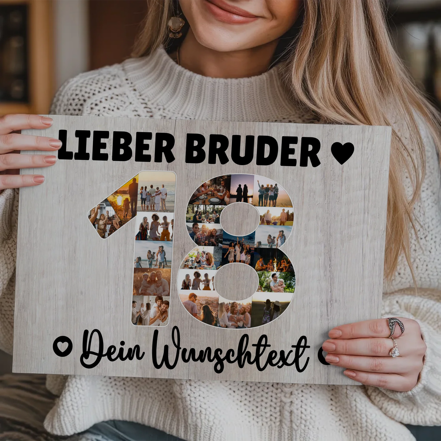 Fotoboard Poster magnetisch mit Wunschtext 18 Geburtstag Bruder