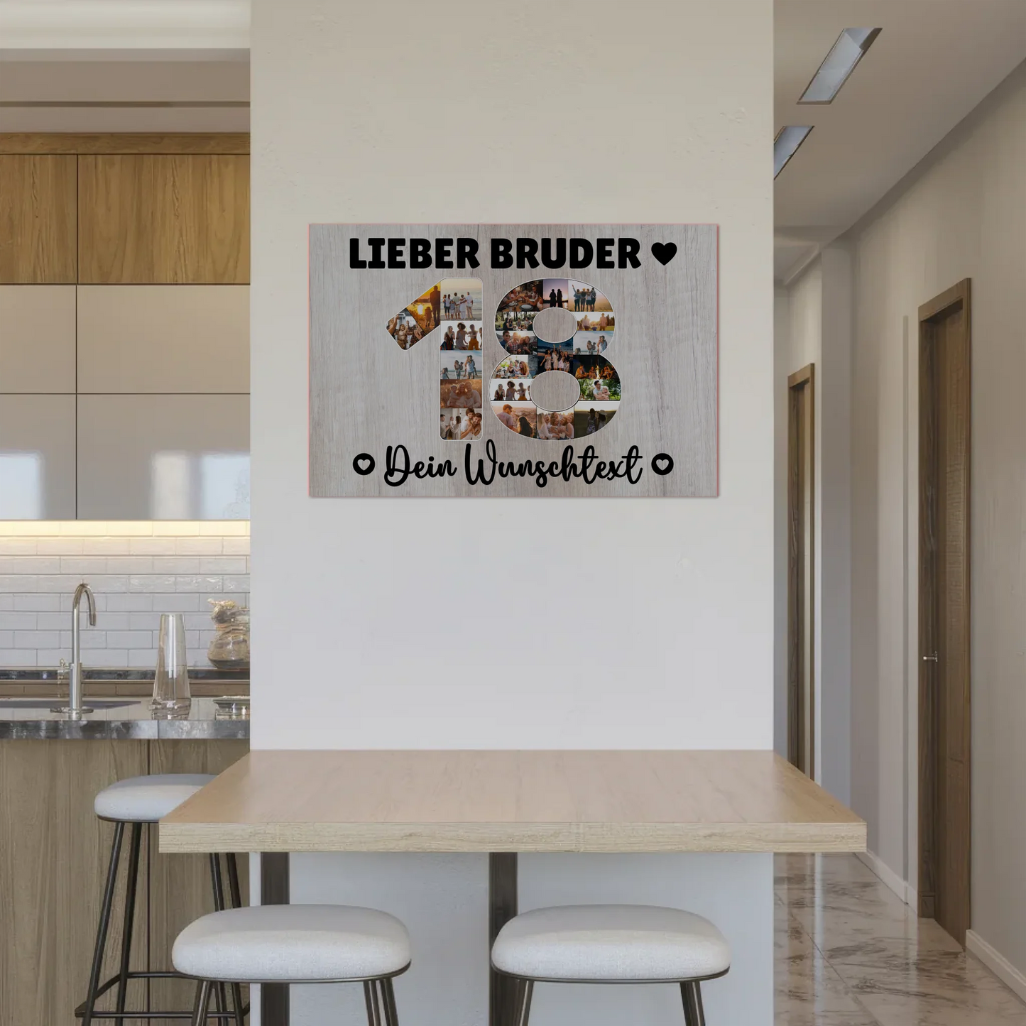 Fotoboard Poster magnetisch mit Wunschtext 18 Geburtstag Bruder