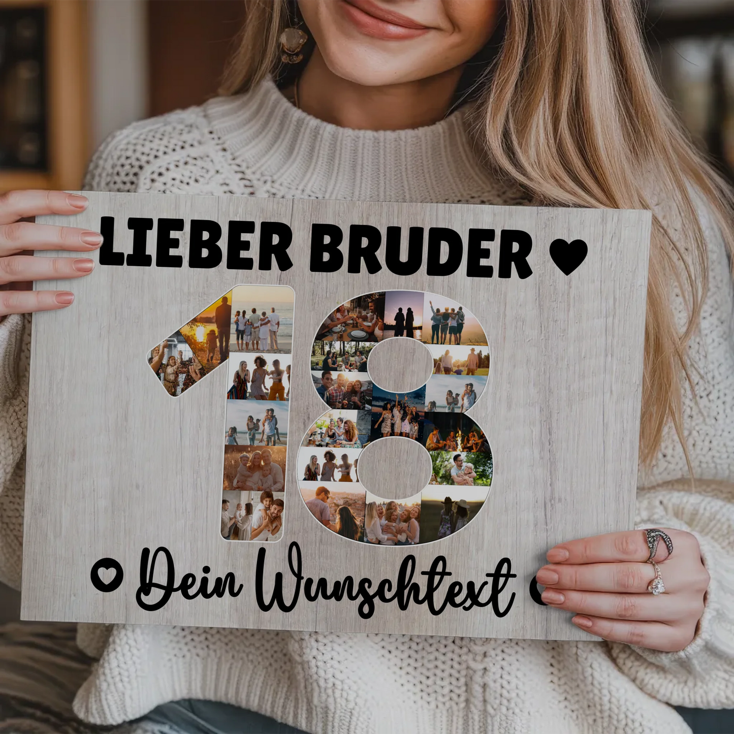 Fotoboard Poster magnetisch mit Wunschtext 18 Geburtstag Bruder