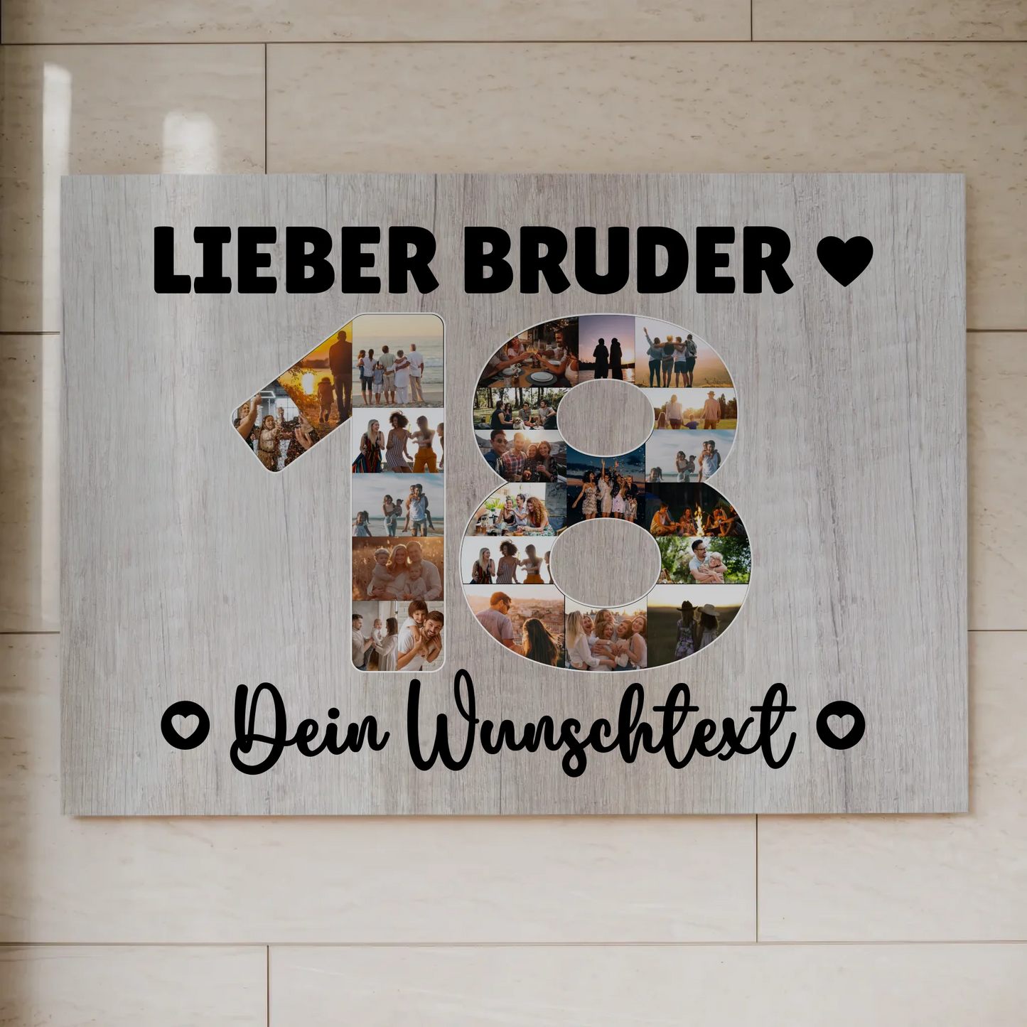 Fotoboard Poster magnetisch mit Wunschtext 18 Geburtstag Bruder