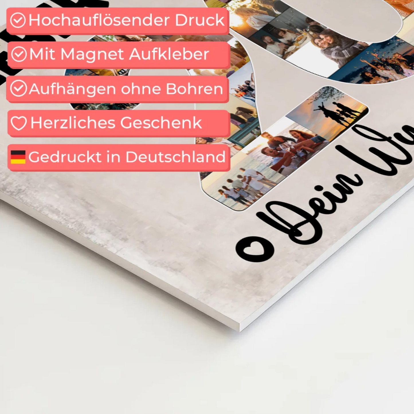 Magnetisches Fotoboard mit Unterschriften 20 Geburtstag Bruder