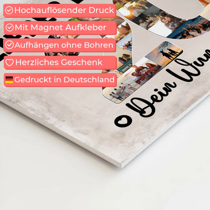 Magnetisches Fotoboard mit Unterschriften 20 Geburtstag Bruder