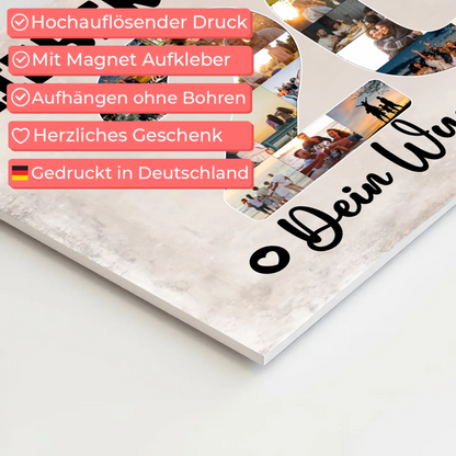 Magnetisches Fotoboard mit Unterschriften 20 Geburtstag Bruder