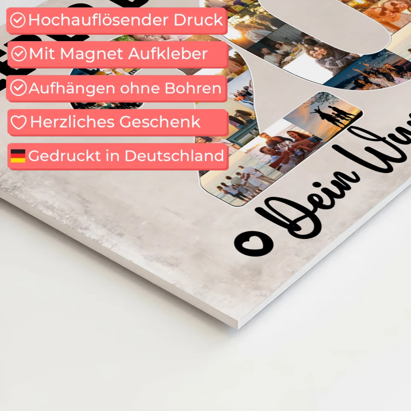 Magnetisches Fotoboard mit Unterschriften 20 Geburtstag Bruder