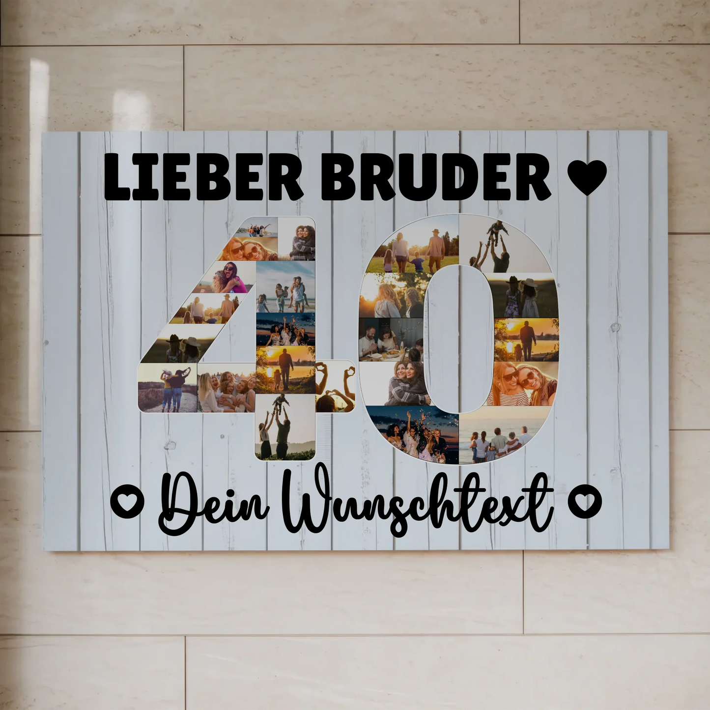 Magnet Wandbild mit Unterschriften 40 Geburtstag Bruder