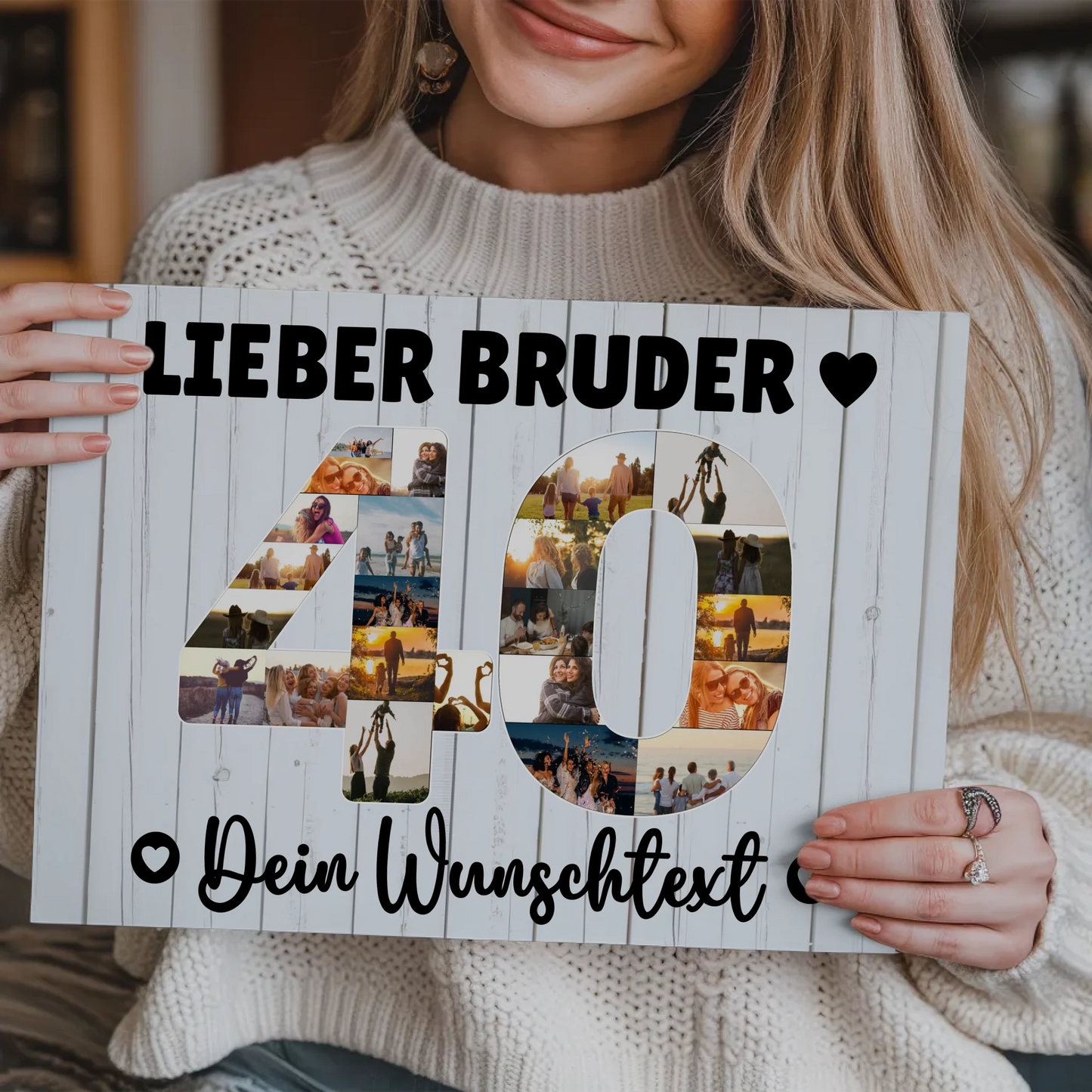 Magnet Wandbild mit Unterschriften 40 Geburtstag Bruder