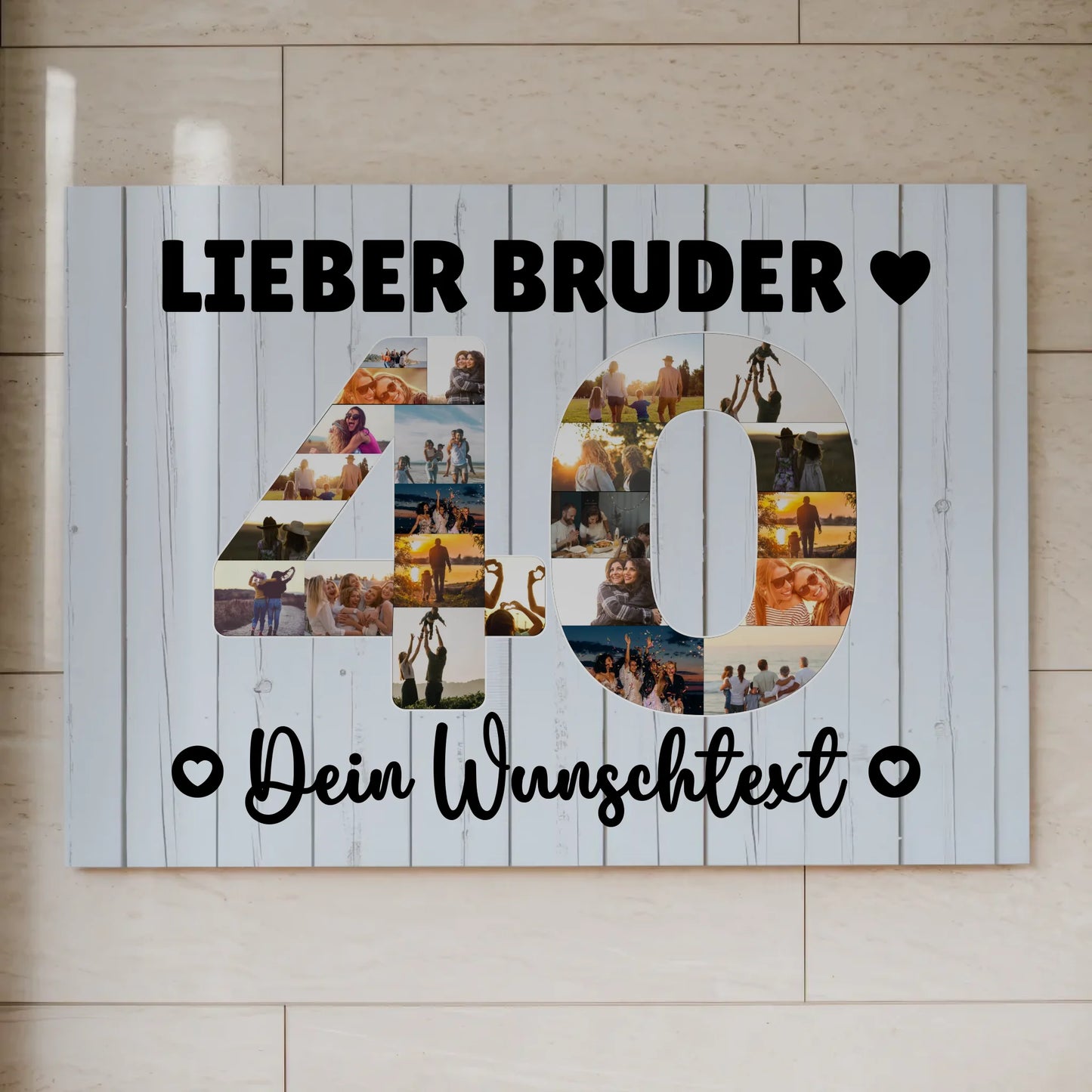 Magnet Wandbild mit Unterschriften 40 Geburtstag Bruder