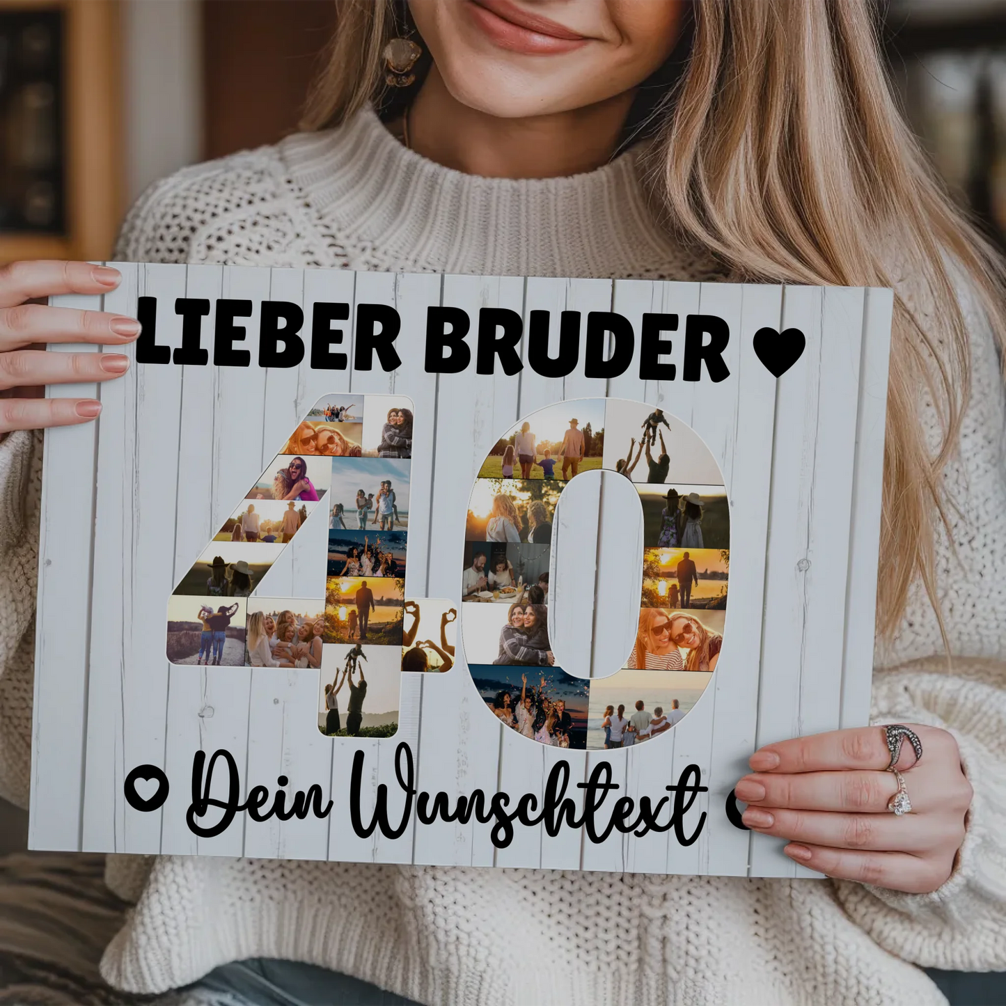 Magnet Wandbild mit Unterschriften 40 Geburtstag Bruder