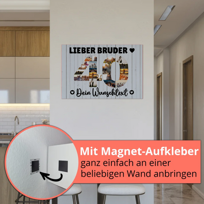 Magnet Wandbild mit Unterschriften 40 Geburtstag Bruder