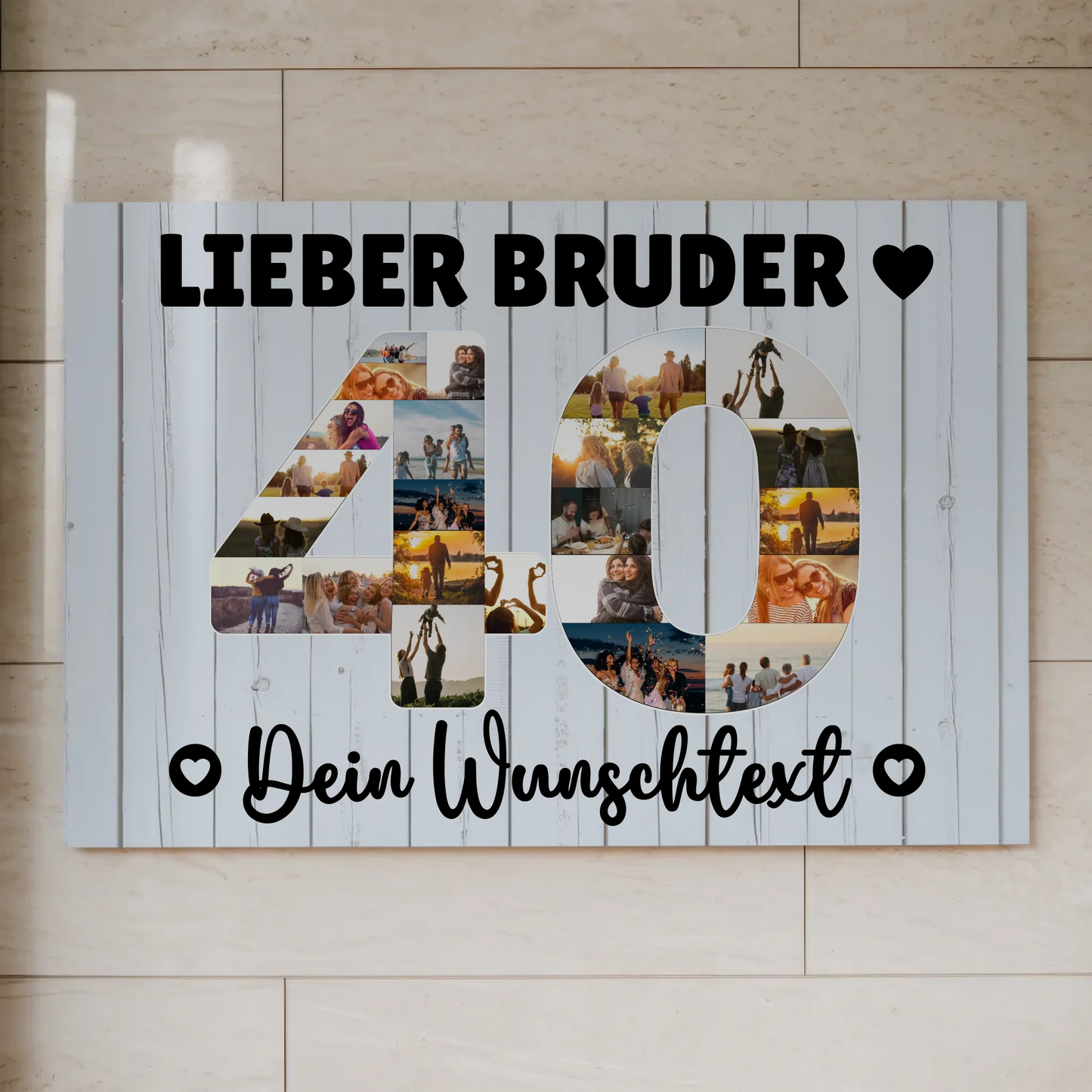Magnet Wandbild mit Unterschriften 40 Geburtstag Bruder