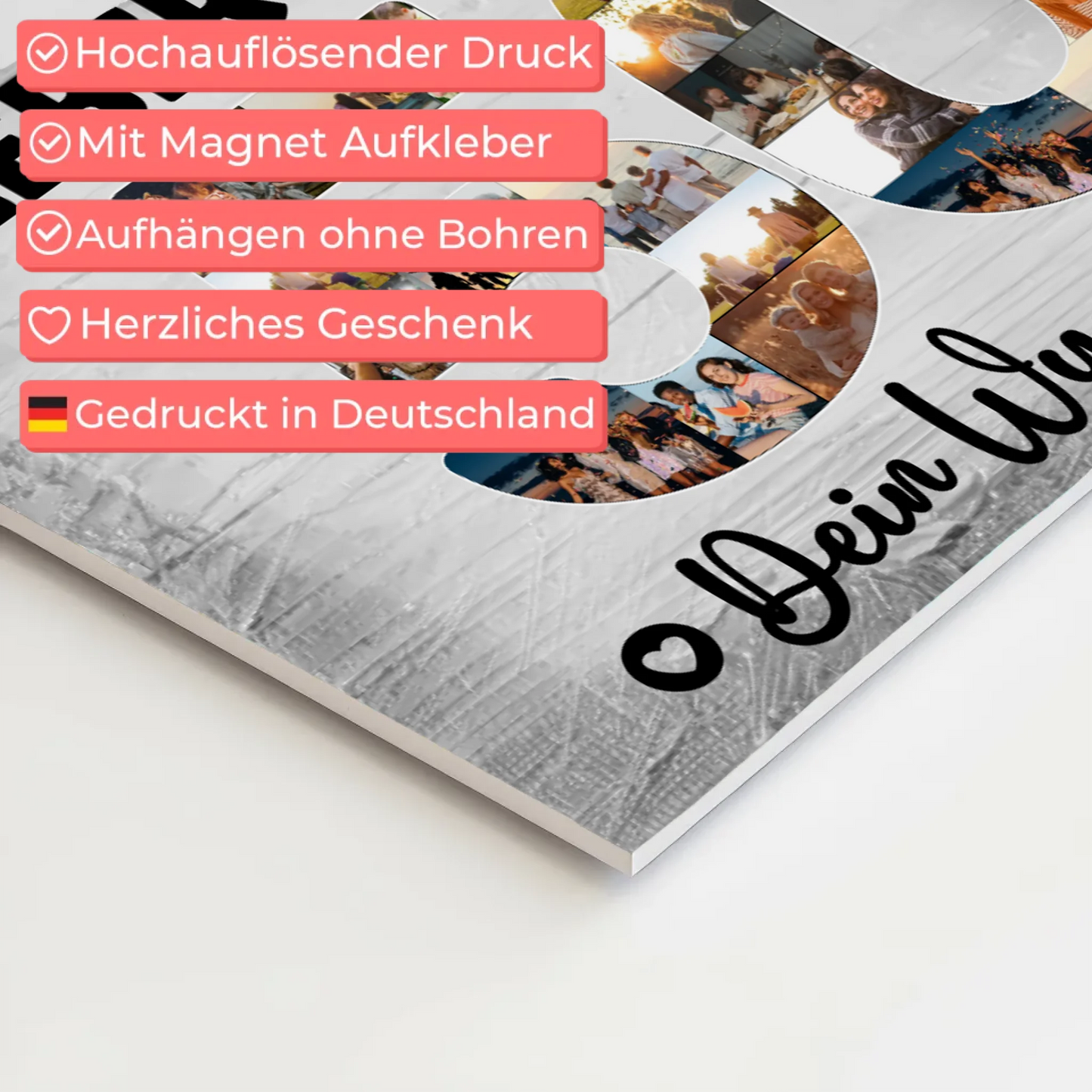 Magnetisches Fotoboard Poster mit Wunschtext 50 Geburtstag Bruder