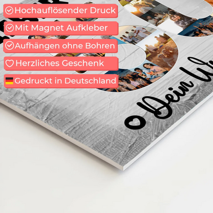 Magnetisches Fotoboard Poster mit Wunschtext 50 Geburtstag Bruder
