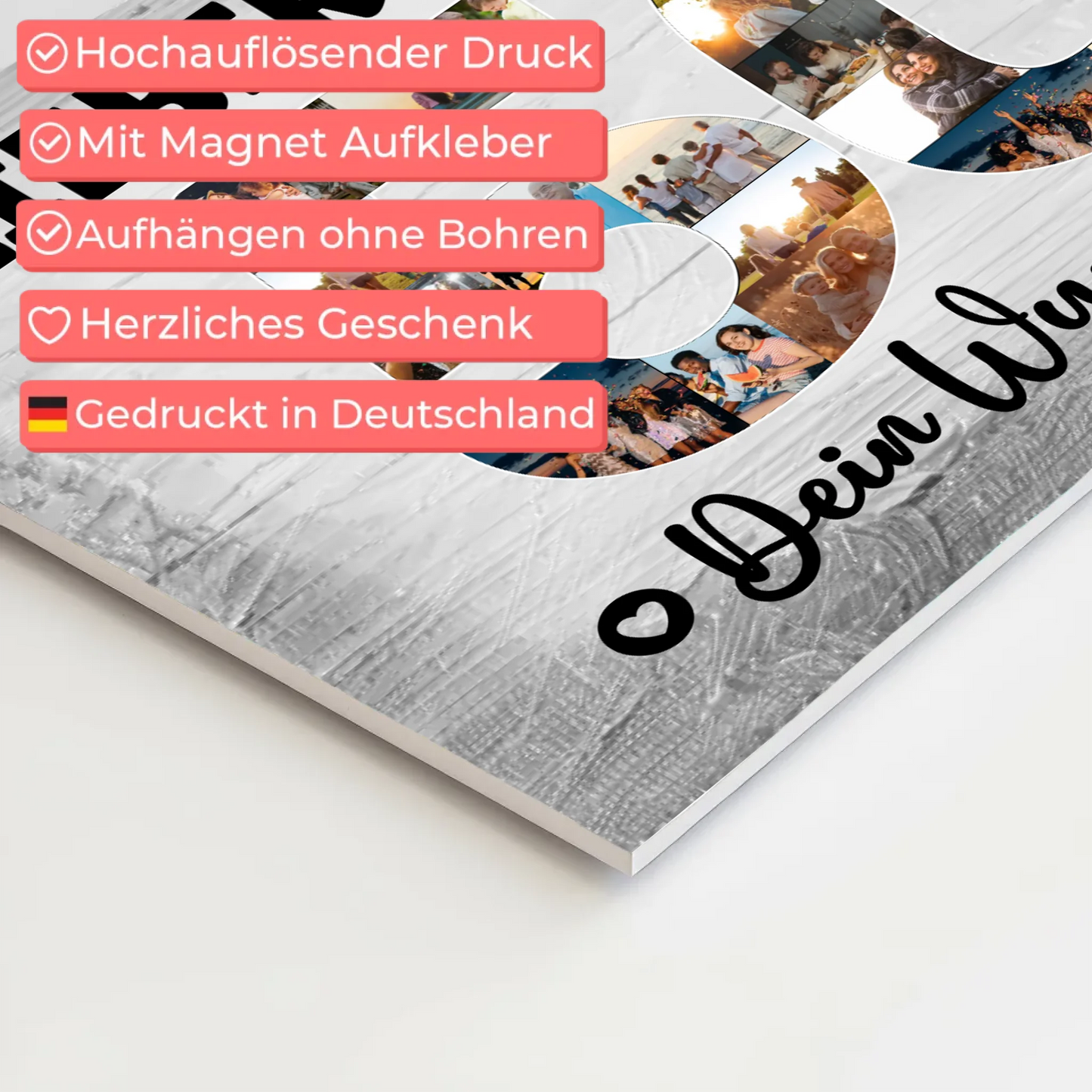 Magnetisches Fotoboard Poster mit Wunschtext 50 Geburtstag Bruder