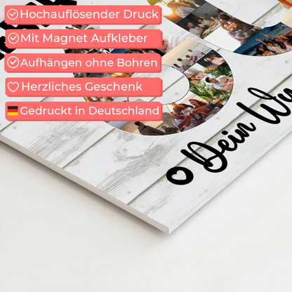 Fotoboard Magnet Poster mit Unterschriften 60 Geburtstag Bruder