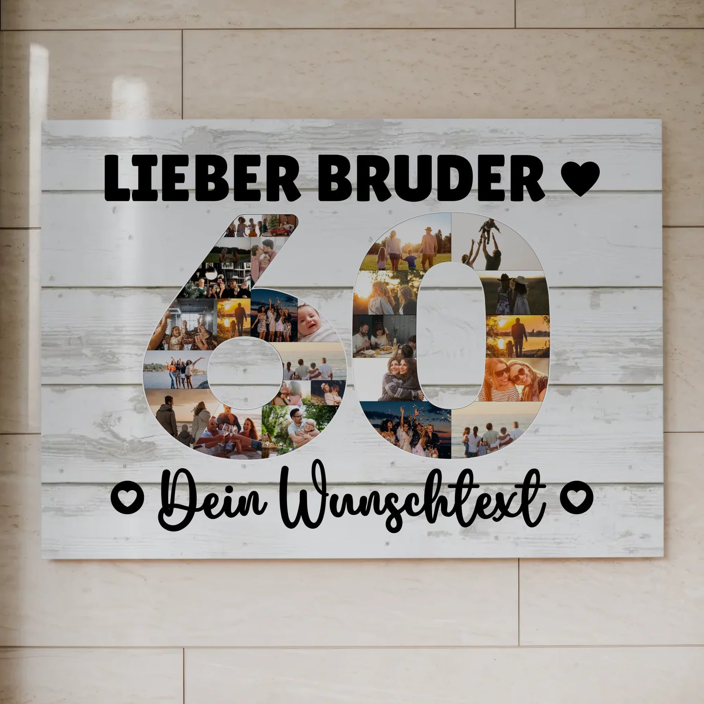 Fotoboard Magnet Poster mit Unterschriften 60 Geburtstag Bruder