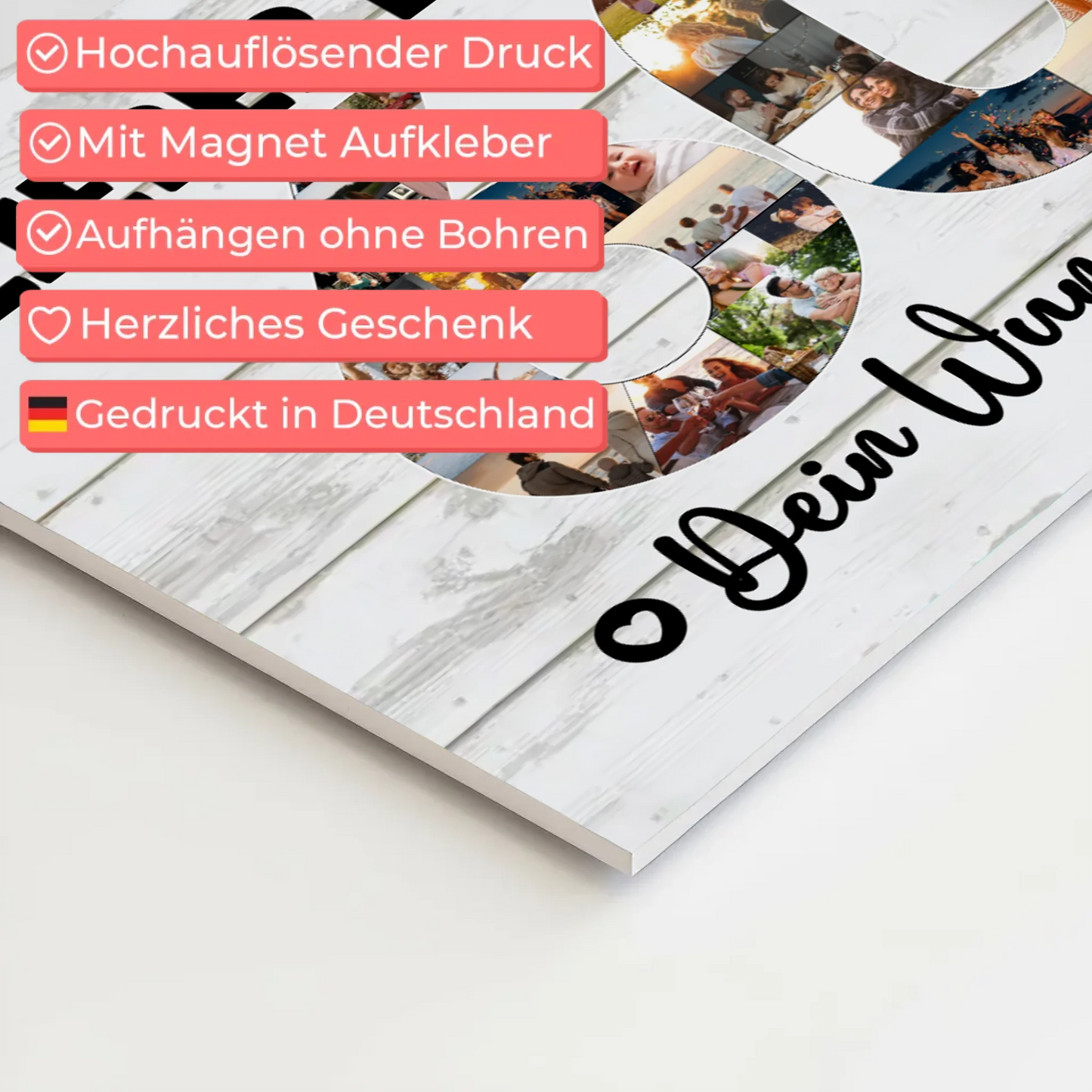 Fotoboard Magnet Poster mit Unterschriften 60 Geburtstag Bruder