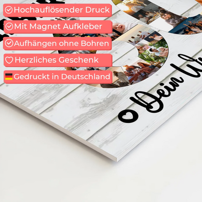 Fotoboard Magnet Poster mit Unterschriften 60 Geburtstag Bruder