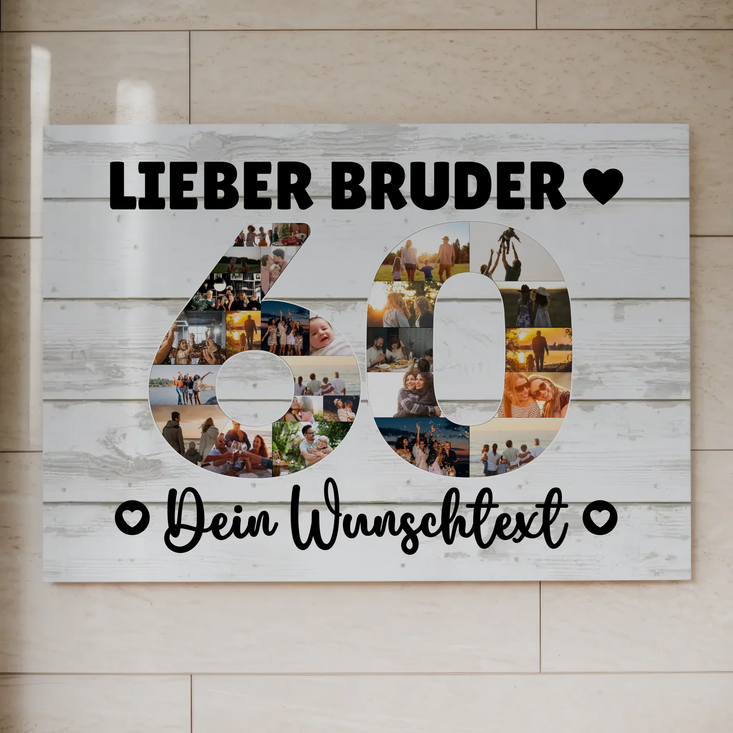 Fotoboard Magnet Poster mit Unterschriften 60 Geburtstag Bruder