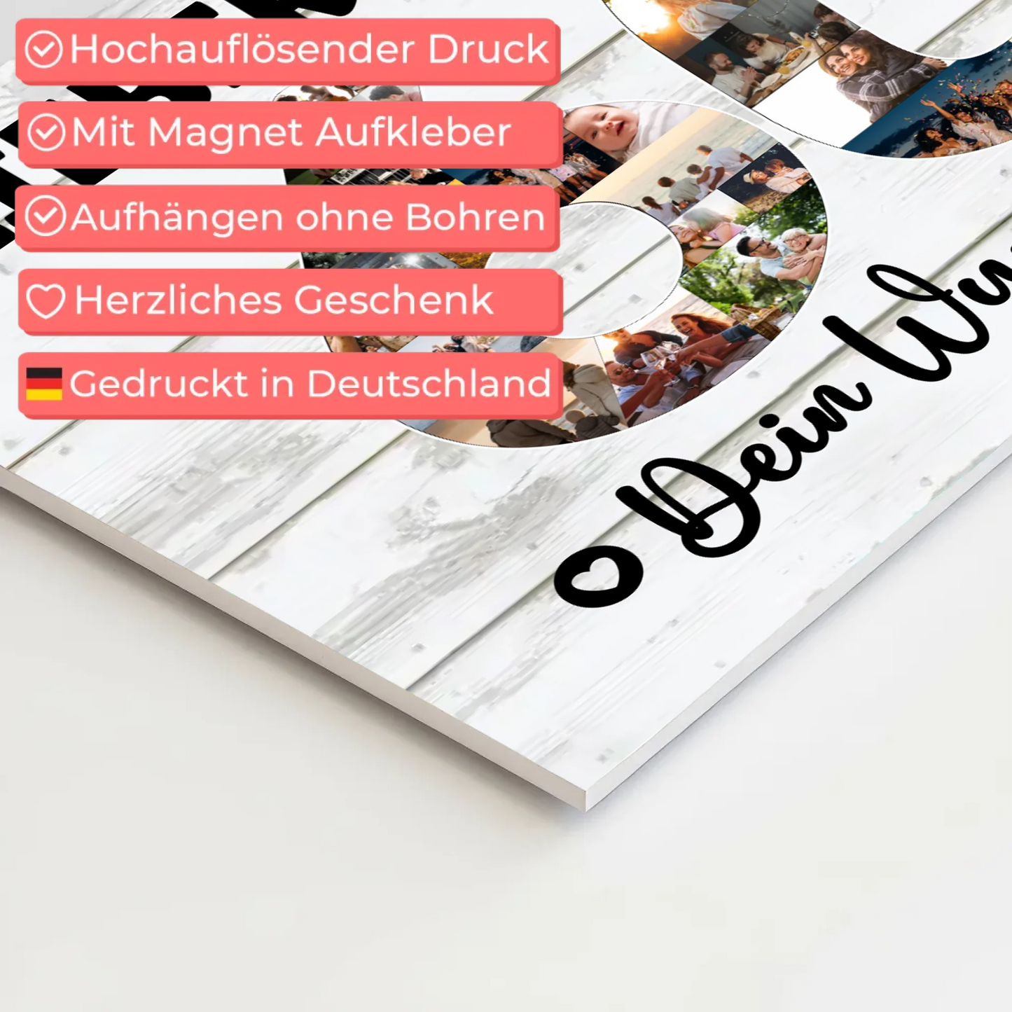 Fotoboard Magnet Poster mit Unterschriften 60 Geburtstag Bruder