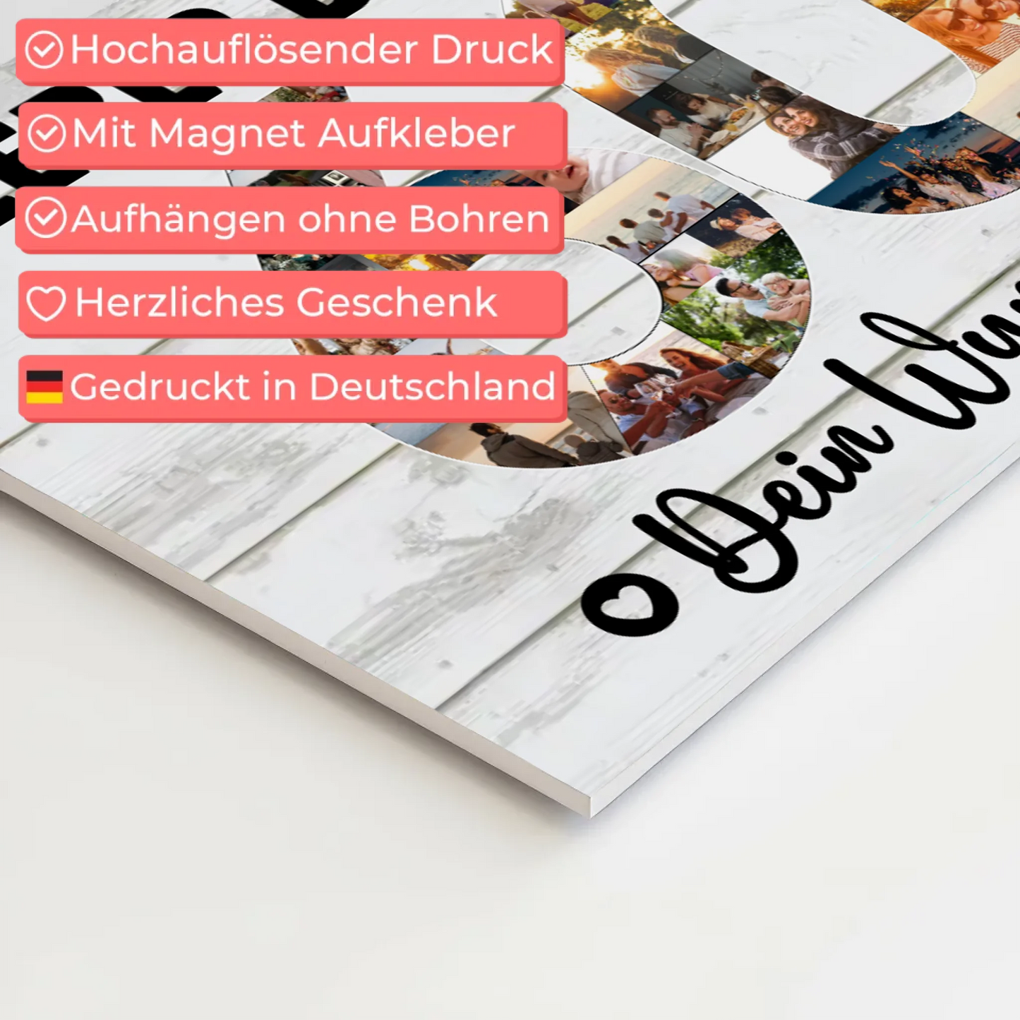 Fotoboard Magnet Poster mit Unterschriften 60 Geburtstag Bruder