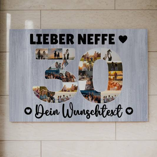 Magnet Poster mit Wunschtext zum 30. Geburtstag Neffe
