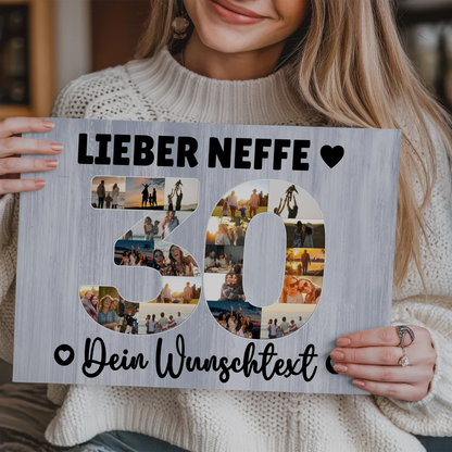 Magnet Poster mit Wunschtext zum 30. Geburtstag Neffe