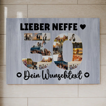 Magnet Poster mit Wunschtext zum 30. Geburtstag Neffe