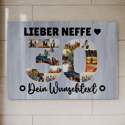 Magnet Poster mit Wunschtext zum 30. Geburtstag Neffe