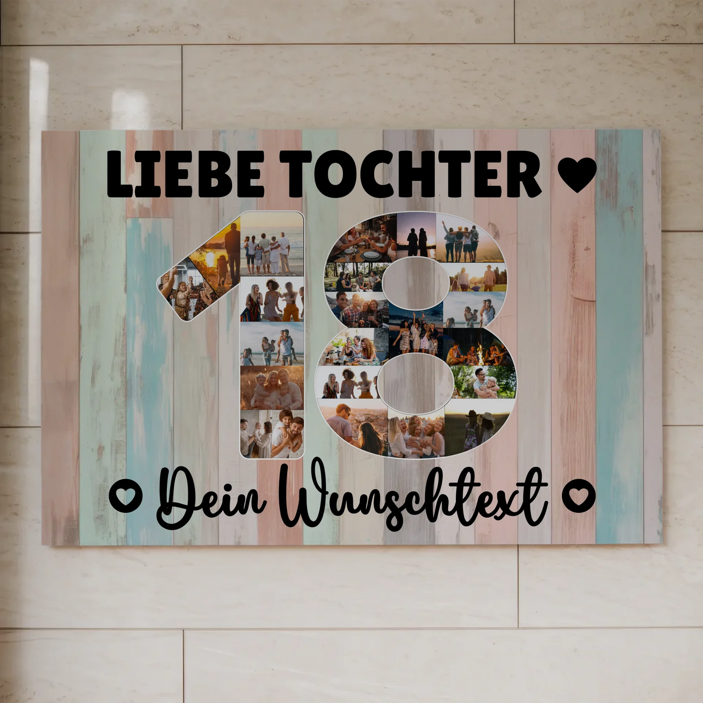 Magnet Wandbild mit Unterschriften 18 Geburtstag Tochter