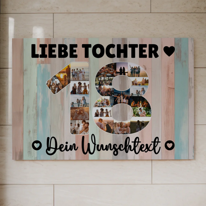 Magnet Wandbild mit Unterschriften 18 Geburtstag Tochter