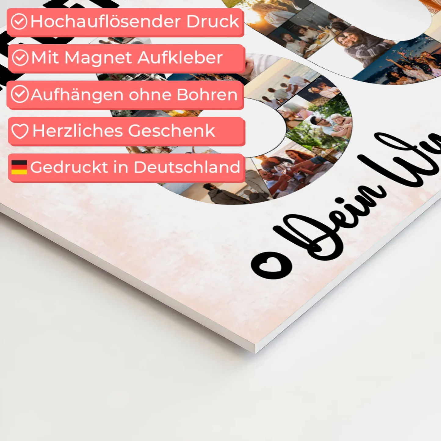 Fotoboard Poster magnetisch mit Wunschtext 60 Geburtstag Onkel