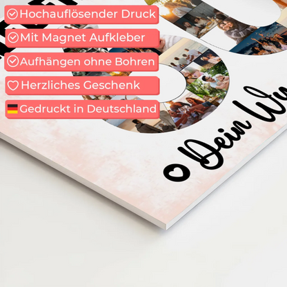 Fotoboard Poster magnetisch mit Wunschtext 60 Geburtstag Onkel